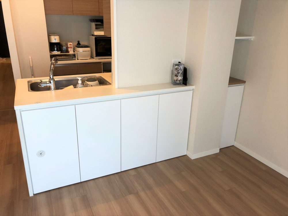 カウンター下収納 大阪市淀川区マンション オーダー家具 オーダー家具専門 かずと木工
